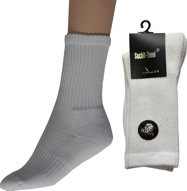 Sockit-Tumi Ribbed Sports Socks White