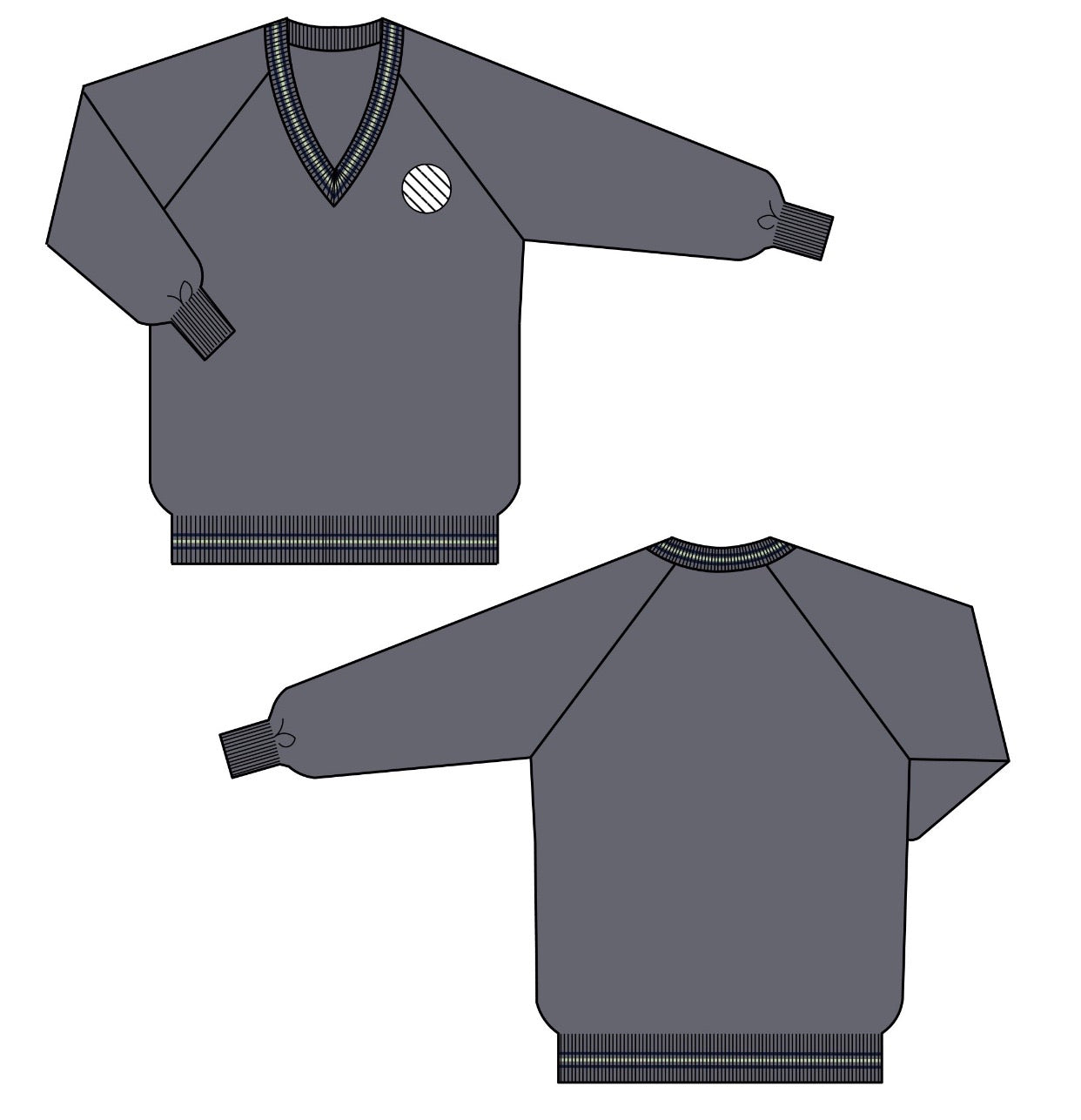 Hills Silver V-Neck Seniors Jumper (Years 10-12)
