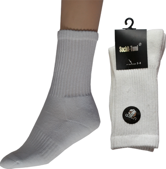 Sockit-Tumi Ribbed Sports Socks White